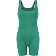 thumbnail image 3 of Women Yoga Romper Workout Ribbed Square Neck Sleeveless Sport Romper one Piece Short Jumpsuit, 3 of 4