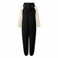 thumbnail image 6 of JGGSPWM Womens Fleece Onesie Pajamas Jumpsuit Warm Sherpa Romper Sleepwear Soft Comfy Zipper Hooded Playsuit Loungewear Black XXL, 6 of 6