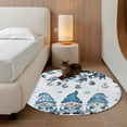 thumbnail image 2 of Round Rug 3.3Ft Washable Non-Slip, Blue Gnomes Christmas Circle Area Rugs for Living Room Bedroom, Xmas Ball Gifts Botanical Snowflake Indoor Floor Mats Carpet Runner for Home Decor Aesthetic, 2 of 8
