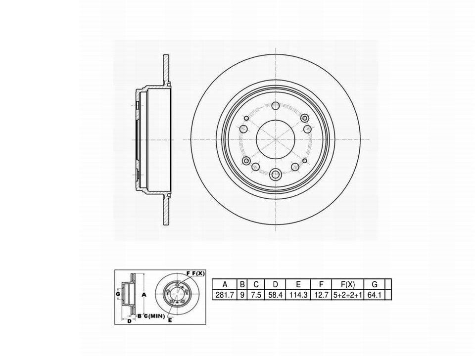 UltraHC Coated High Carbon Brake Rotor, Rear UR000289, Honda CR-V 2004-2002