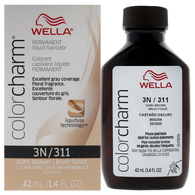 Tinte líquido permanente para cabello Color Charm - 3N Castaño oscuro de Wella para unisex - Tinte para cabello de 1,42 oz Wella Color de pelo 1.4 oz
