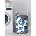 thumbnail image 3 of Watercolor Laundry Bag, Hand Drawn Roses and Leaves Abstract Floral Blooming Nature Theme, Basket with Handles Drawstring Closure for Laundromats, 13" x 19", Violet Blue Slate Blue, by Ambesonne, 3 of 4
