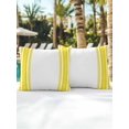 thumbnail image 4 of Outdoor Pillows Waterproof, Yellow Striped Throw Pillows with Inserts Included, Stripes Farmhouse Modern Indoor Outdoor Decorative Lumbar Pillow for Bed/Couch/Patio 16"x16", 2Pcs, 4 of 8