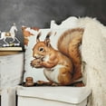 thumbnail image 2 of SHANXI  Animals Throw Pillow Covers Fox Deer Squirrel Owl Leaves Decorative Pillows Soft Velvet Cushion Cases for Couch Sofa Home Decor 18x18in, 2 of 5