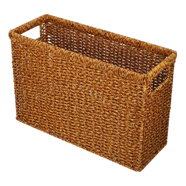 FELTECHELECTR Cesta Multiusos Tejida Con Asa Ideal Para Orden En Espacios Interiores Color Café