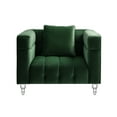thumbnail image 3 of Inspired Home Fauteuil Club en Velours Bryan, Vert Chasseur, 3 of 11