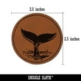 thumbnail image 2 of Whale Tail 2.5" Faux Leather Round Engraved Iron-On Patch - Brown, 2 of 6