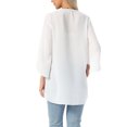 thumbnail image 3 of INSPIRE CHIC Women's High Low Tops Dressy Casual 3/4 Bell Sleeve V Neck Asymmetrical Hem Shirt Chiffon Blouse S Whites, 3 of 6