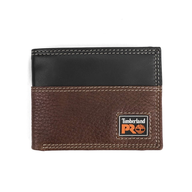 Timberland PRO Men's Slim Leather RFID Bifold Wallet with Back ID Window