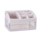 thumbnail image 2 of Estante organizador de almacenamiento cosmético | Estantería de sobremesa de plástico multicapa, diseño blanco, giratorio, soporte de maquillaje que ahorra espacio para el lavabo del baño, 2 of 7