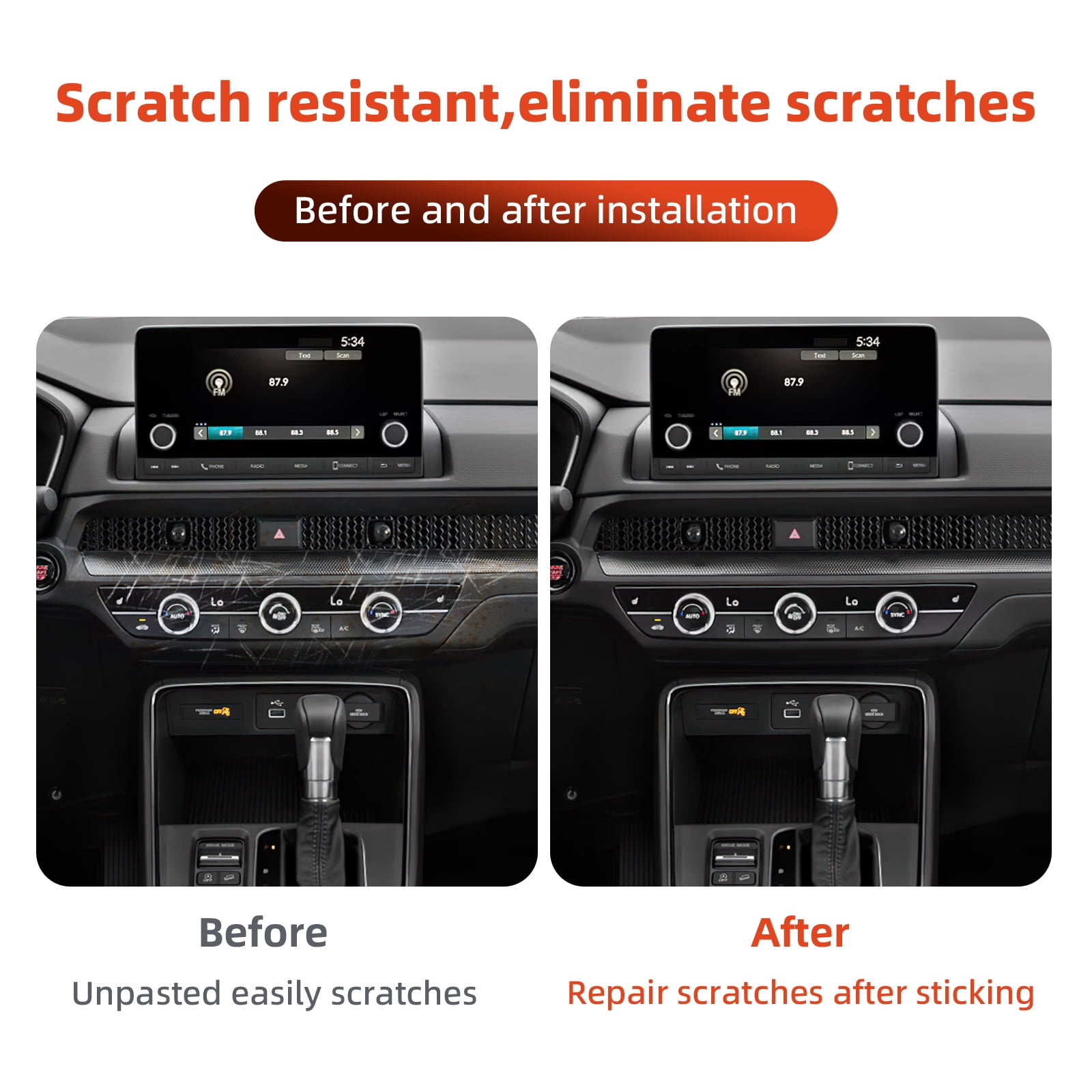 Car Invisible Interior Film TPU Full Set for 2023-Up Honda CRV Car Protection Film Left Driver Screen B Model, 25pcs