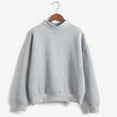 thumbnail image 5 of Qwertyu Mock Neck Sweatshirt for Women Oversized Turtleneck Sweater Long Sleeve Fleece Pullover Tops Fall Fashion Clothes Gray S, 5 of 6
