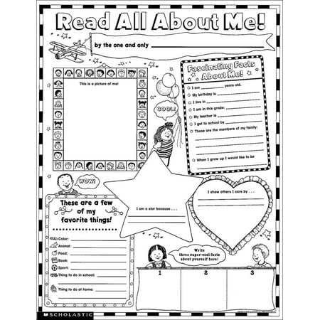 Large Poster Set - Read All about Me Instant Personal Poster Set, Grades K-2 : 30 Big Write-And-Read Learning Posters Ready for Kids to Personalize and Display with Pride!