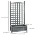 thumbnail image 3 of Outsunny Raised Garden Bed with Trellis Wood Garden Planter Box Gray, 3 of 9
