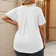 thumbnail image 7 of Summer Plus Size Tops for Womens 2025 Fashion Casual New Large Size V-Neck Short-Sleeved Color Matching Bottoming Shirt T-Shirt Top, 7 of 7