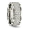 thumbnail image 6 of Auriga Fine Jewelry Stainless Steel Polished and Textured 9 mm Rounded Edge Band for Men Size 13, 6 of 6