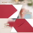 thumbnail image 3 of Card and Cash Envelope Wallet, 2Pcs Budget Cash Holder Reusable Money Bag Pouch Leather Money Organizer Pouch for Receipt Check Bill, Red, 3 of 6