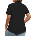 thumbnail image 2 of NISVIYA Womens Plus Size Polo Shirts Summer Buttons Casual Work Blouses Black 3XL, 2 of 6