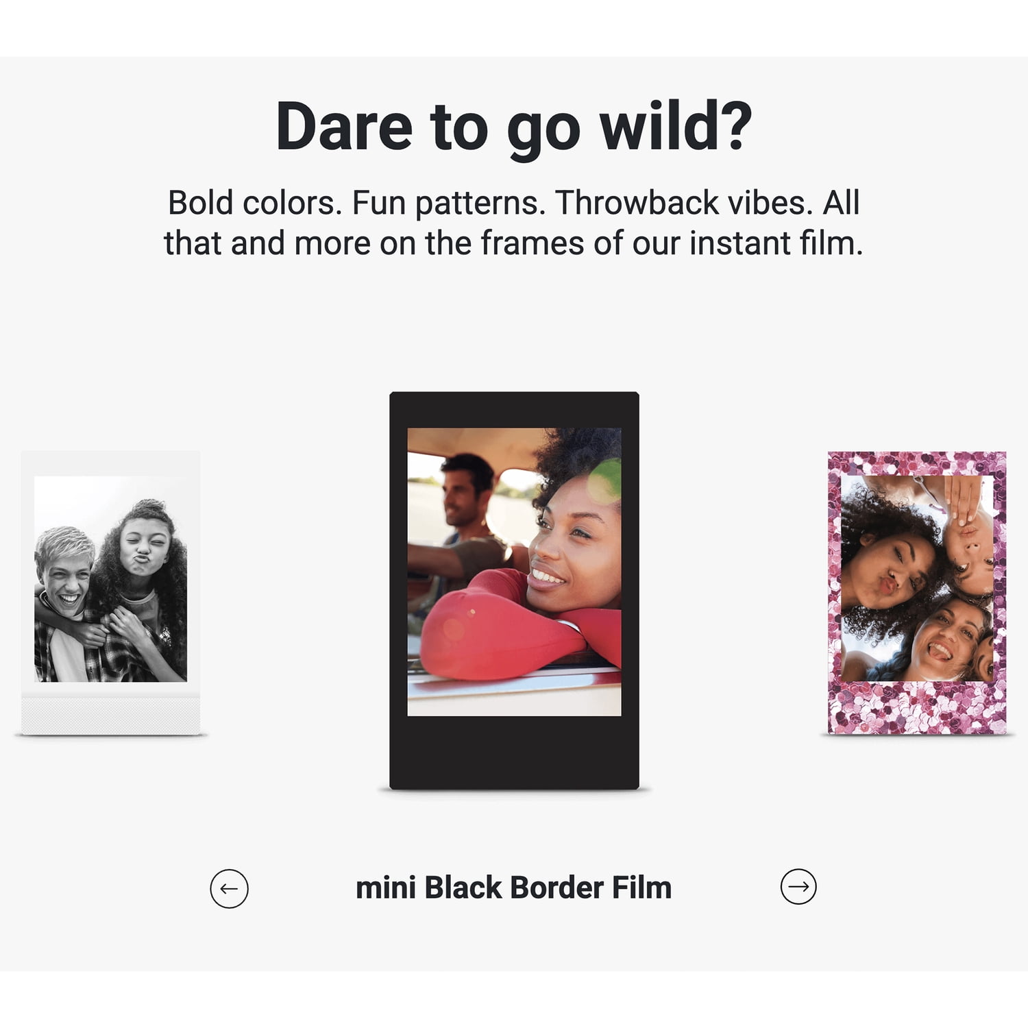 FUJIFILM instax mini Black Border Instant Film, 10 Sheets