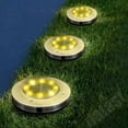 thumbnail image 4 of In-ground Landscape Lighting, Bright Solar Outdoor, Easy Installation & Upgraded Aluminum Alloy For Solar Ground Lights, Stainless Steel Shell, 8 Led Disk Lights, 8 Pack, 4 of 5