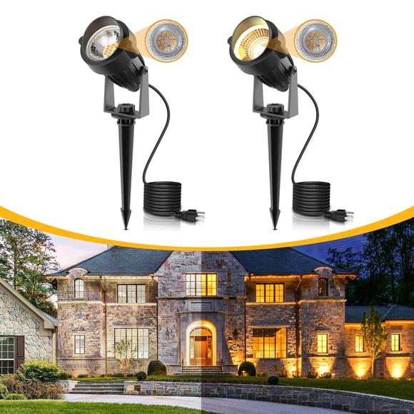 LOHAS 5W Dusk to Dawn Outdoor Lighting, Auto On/Off 3000K Landscape Outdoor Spotlight, IP66 Waterproof Spot Lights for Yard, Garden, House,