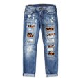 thumbnail image 6 of NordicNest Halloween Pants for Women Style Holiday Printed Distressed Legging Straight Leg Casual Wear Orange,XXL, 6 of 6