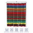 thumbnail image 4 of Split Shower Curtain for Transfer Bench, Boho Red Stripes Fabric Shower Curtains for Bathroom, Colorful Mexico Blue Green Yellow Tub Sliding Transfer Bench Waterproof Bath Curtains 72"x96", 4 of 9