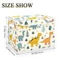 thumbnail image 4 of Leaves with Dinosaurs Storage Basket Foldable Laundry Basket Shelf Kids Toy Storage Container Organizer with Handles, 4 of 7