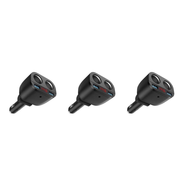 Guardoinrt 1/2/3/5 Charge Multiple Devices Simultaneously USB Car With 30 Charging Ports And Fast Black 3PCS