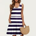 thumbnail image 2 of Uaswgudfs Women’s Sleeveless Striped Midi Dress - Vertical Pattern Tank Sundress for Summer with Functional Pockets & Casual Resort Flowy Style, 2 of 5