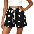 thumbnail image 2 of Only Moment Black Polka Dot Shorts Summer Shorts High Waisted Elastic Running Shorts with Pockets for Gym Casual ,L, 2 of 6
