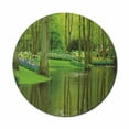 thumbnail image 1 of Nature Mouse Pad for Computers, Forest with Lake Dutch Garden Pastoral Woodland Botany Flowerbed Picture, Round Non-Slip Thick Rubber Modern Mousepad, 8" Round, Fern and Lime Green, by Ambesonne, 1 of 2