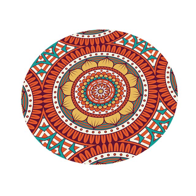 simhoa Round Polyester Dining Table Cloth DustProof Oil Dinner Party Decor 10.Bohemian red round