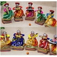 thumbnail image 5 of Rajasthani Male & Female Musician Band Bawla Set of 10 Figurine/Puppets Made From Recycled Material (Approx.28 x 5 x 11 Cm), Decorative Statue, 5 of 5