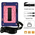 thumbnail image 5 of Dteck Case For Samsung Galaxy Tab S6 Lite 10.4 inch 2020 Model SM-P610 P615, Heavy Duty Rugged 3 Layer Full Body Protection Case Kickstand Cover with Adjustable Shoulder Strap,Navy/Rose, 5 of 7