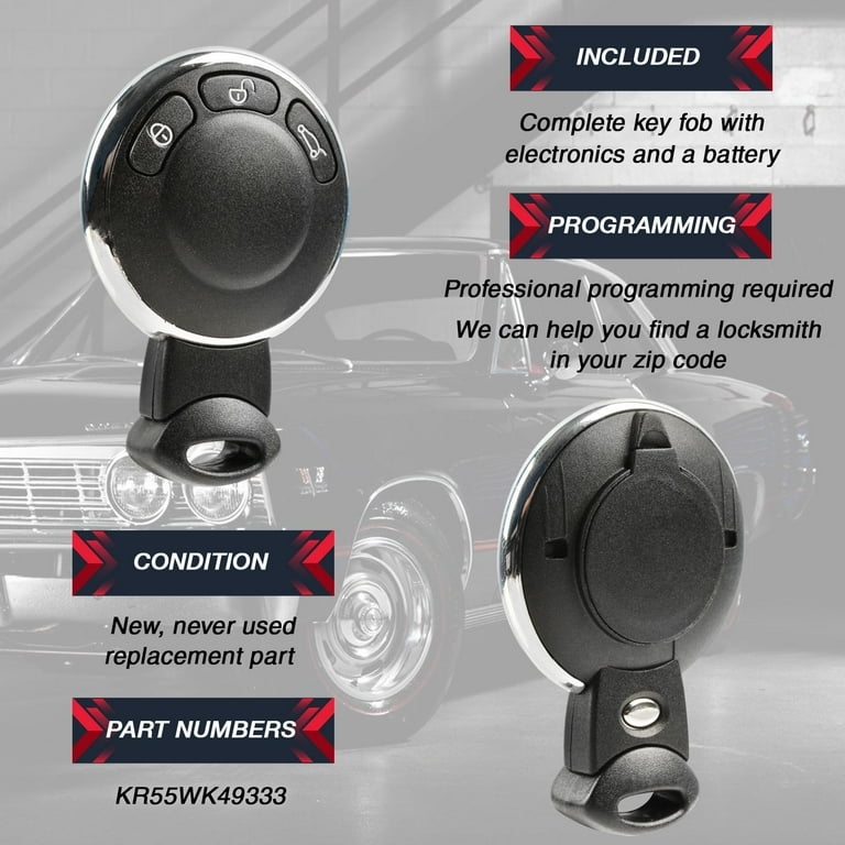 Double clé Mini 3 R56 R57 One D Cooper S D SD JCW Cabrio