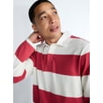 thumbnail image 5 of Free Assembly Men's Striped Cotton Rugby Shirt with Long Sleeves, Sizes S-3XL, 5 of 8