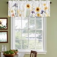 thumbnail image 3 of Sunflower Curtain Valances for Windows, Kitchen Valance Window Treatments Panel 2 Pack, Watercolor Yellow Summer Botanical Rod Pocket Short Curtains for Bathroom Bedroom 60 x 18 Inch, 3 of 8