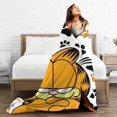 thumbnail image 4 of Manta de franela con dibujos animados de Garfield, suave y acogedora manta de felpa para todas las estaciones para niños y niñas, manta cálida y ligera para cama, sofá o viaje, 4 of 6