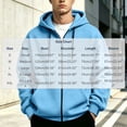 thumbnail image 3 of Eygvbb Men's Full Zip Hoodie Solid Long Sleeve Sweatshirt Jacket Drawstring Hood Front Pocket Loose Fit Fashion Casual Outerwear, 3 of 8