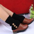 thumbnail image 3 of Flmtop Women Winter Button Knit Leg Warmers Long Legging Boot Socks Stockings, 3 of 7