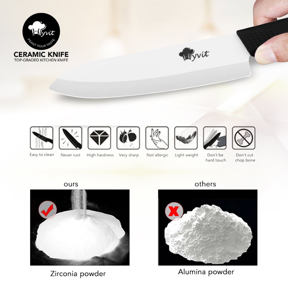 Ceramic Knife Set 3 4 5 6 inch Chef Knives Bread Utility Paring Multi-Color  White Zirconia Blade Vegetable Fruit Cook Set+Peeler
