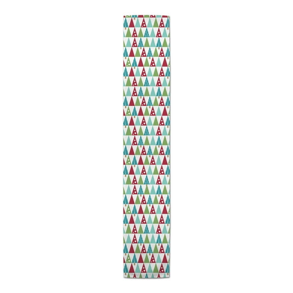 Creative Products Midcentury Modern Christmas Tree Pattern 16x72 Cotton Twill Table Runner