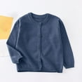 thumbnail image 2 of CLOISE Youth Girl Sweater Boys Long Sleeve Collared Tops Solid Knitted Cotton Casual Fashion Fall Winter Clothes Navy 2-10T, 2 of 6