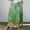 Green, variant on WXLWZYWL Women's Linen Maxi Skirt with Pockets - Floral Print Casual Elastic Waistband Flared Long Skirt 2024 Fall Fashion