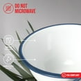 thumbnail image 5 of Red Co. Set of 4 Enamelware Metal Classic 20 oz Round Cereal Bowl, Solid White/Navy Blue Rim, 5 of 9