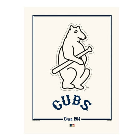 Chicago Cubs 12" x 16" 1914 Cooperstown Logo Art Print