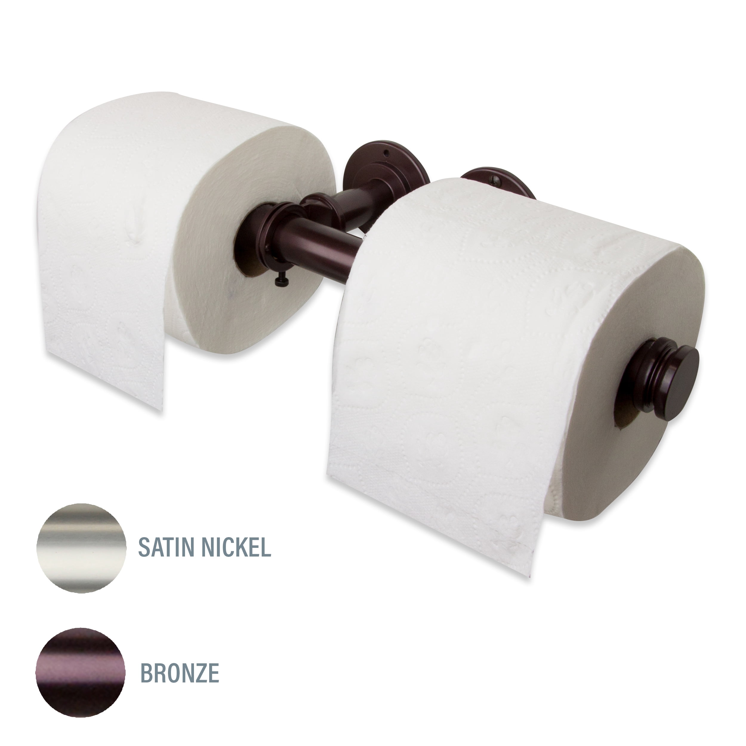 Double Toilet Paper Holder / Paper Towel Rod Bronze