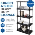 thumbnail image 4 of Gracious Living 5 Shelf Knect-A-Shelf Ventilated Heavy Duty Storage Unit 18 x 36 x 72 Organizer System for Home, Garage, Basement & Laundry, Black, 4 of 9