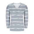 thumbnail image 5 of HAiming Womens Striped Tops Casual Long Sleeve V Neck Button Shirts Loose Dressy Tunic Blouses Fall Fashion Clothes, 5 of 5